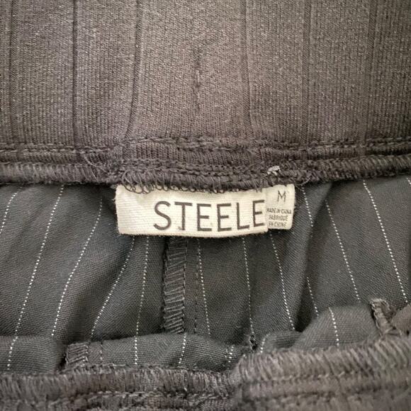 Steele The Manson Trousers in Pinstripe Black - Picture 4 of 7